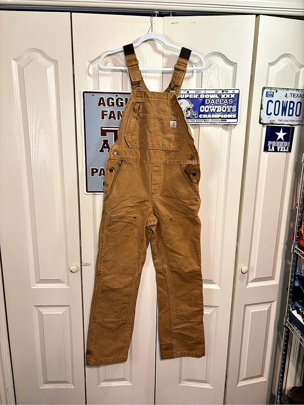 Carhartt Bib Overall Cargo Bib Overalls Brown Waist 34 x 32